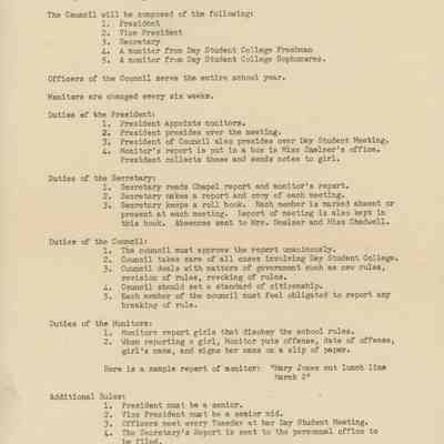 Day Student College Council's Constitution