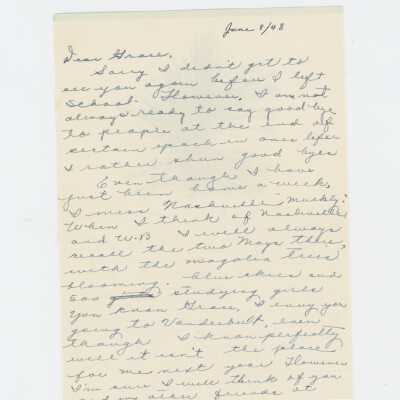 Grace Harding Letter, 1948