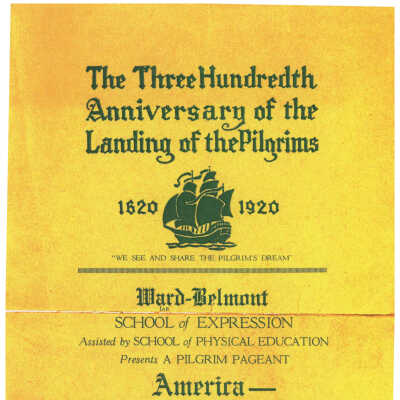 Ward Belmont School of Expression: Pilgrims Pageant, November 15, 1920