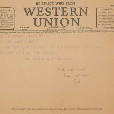 25th Anniversary Well Wishes, 1938