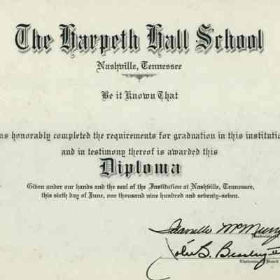 Harpeth Hall School Diploma (blank)