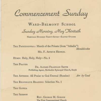 W-B Commencement Sunday Program, 1937