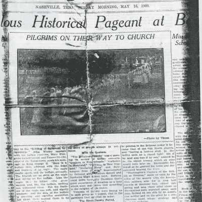 Newspaper clippings with articles about Belmont College for Young Women 1909-1915