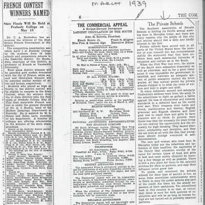"The Private Schools" Article from The Commercial Appeal
