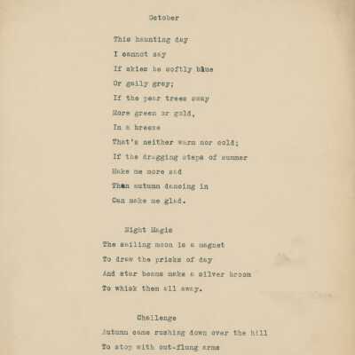 Catherine Crossan Poetry, 1934-35