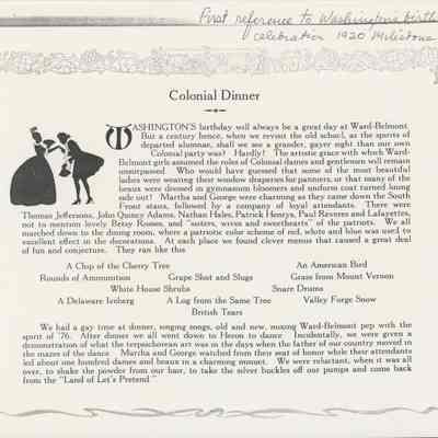 Ward-Belmont Colonial Dinner