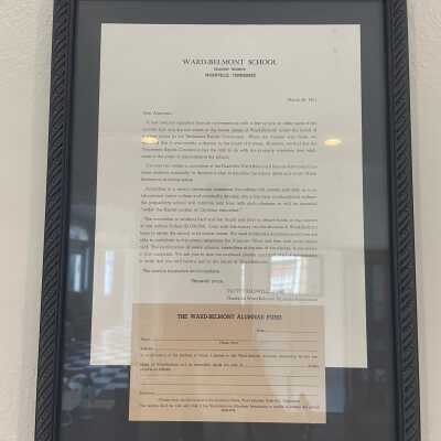 Letter of Recognition for Ward-Belmont School 1951