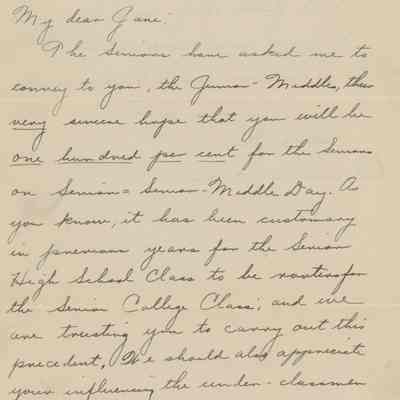 Dorothy Black Letter to Jane Sutherland (1930)
