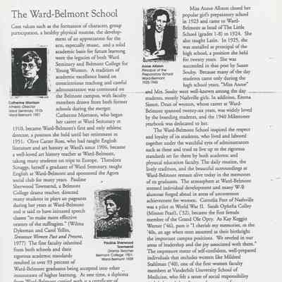 Articles on Ward-Belmont's Success and Closure