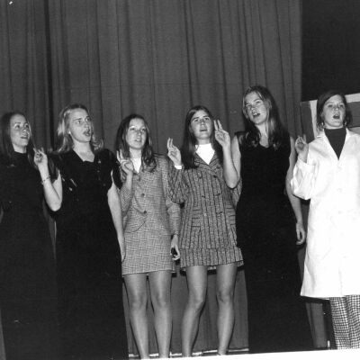 Students performing in a play (student names unknown), 1972?