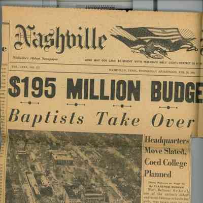 Newspaper Clipping: "$195 Million Budget Requested"