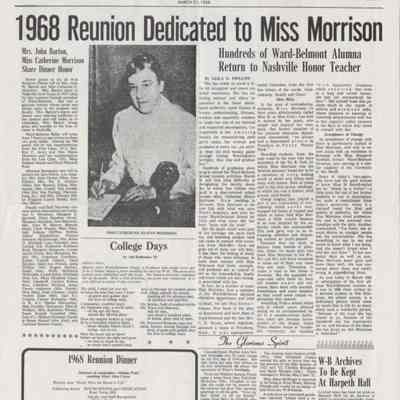 Ward-Belmont Hyphen Newspaper: Reunion Edition 1968