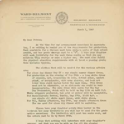 W-B Graduation Requirements, 1945