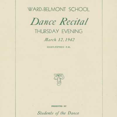 Ward-Belmont 1942 Dance Recital Program