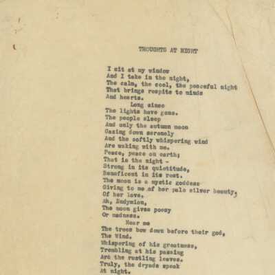 Thoughts at Night Poem