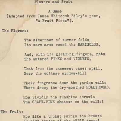 Flowers and Fruit: A Game