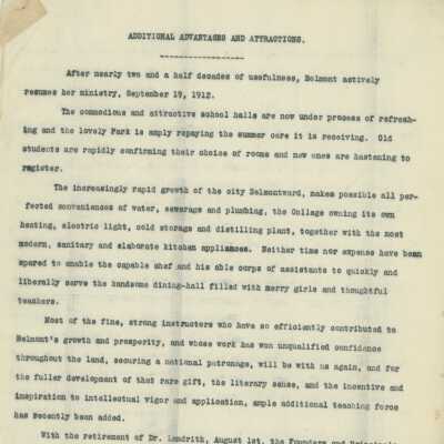 Draft page titled "Additional Advantages and Attractions"