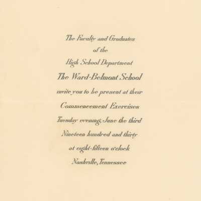 Commencement Invitation, 1930