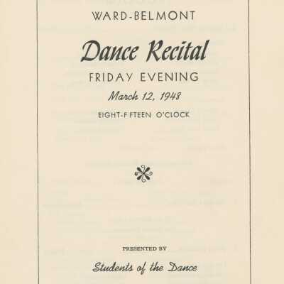 Ward-Belmont 1948 Dance Recital Program