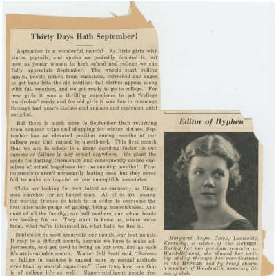 Newspaper Clippings 1936 Margaret Keyes Clark