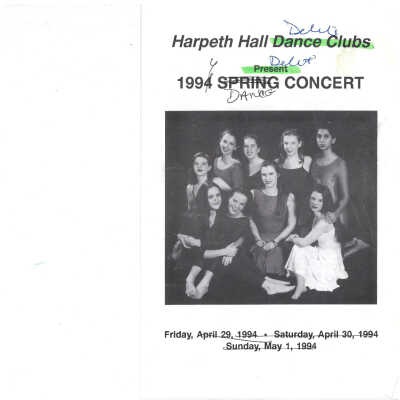 1994 Spring Dance Concert (marked up in pen - date is crossed out but still believed to be the 1994 program)