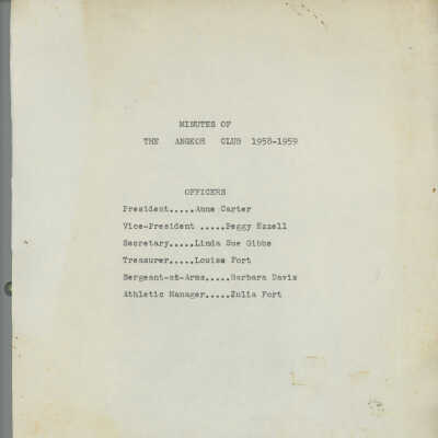 Angkor Club Minutes, 1958-1959