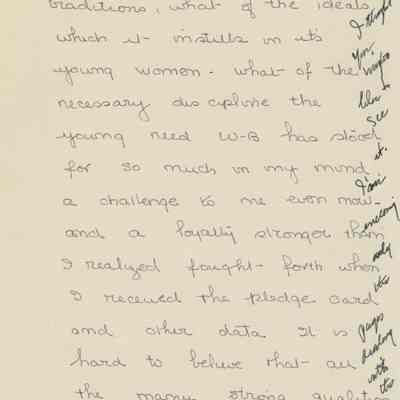 Letter from an Alumna About W-B's Transfer, 1951
