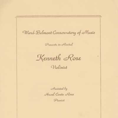 W-B Violin Concert Program, 1936