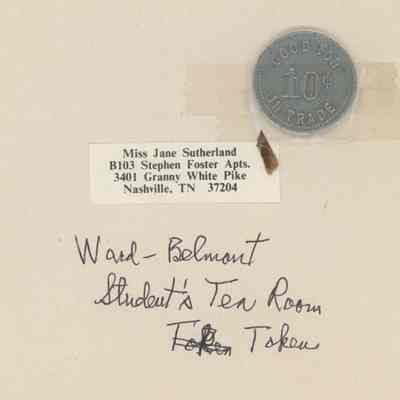 Ward-Belmont Tea Room Token