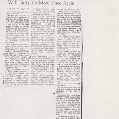 W-B Reunion Article