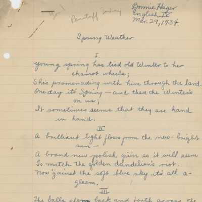 Bonnie Hager Poetry, 1934