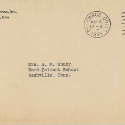 Susan Souby Letter, 1935