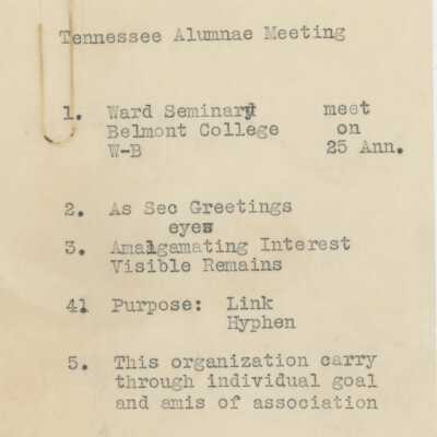Tennessee Alumnae Meeting, 1938