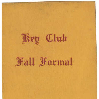 Dance Card Key Club Fall Formal - cover: 3 in. by 2 in.