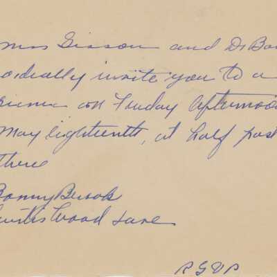 Virginia Richey Invitation, 1933