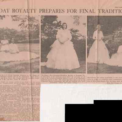 W-B May Day Royalty Prepares for Final Traditional Even, 1951