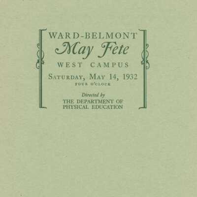 Ward-Belmont 1932 May Fete Program