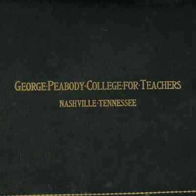 Diploma for Annie C. Allison from George Peabody College for Teachers, Nashville, Tennesee: Front cover of the 1929 diploma