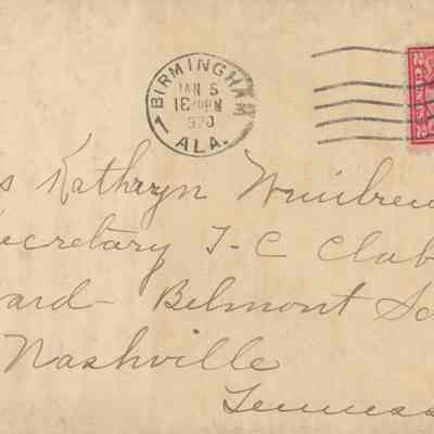 Ward-Belmont T.C.C. Letter 1920