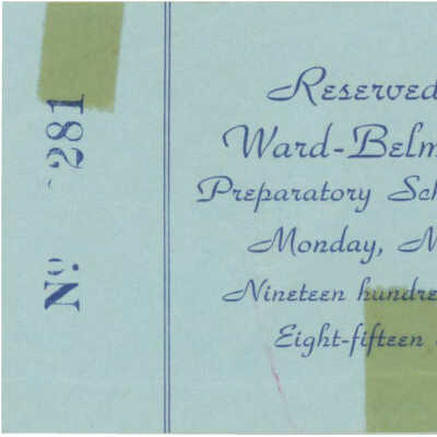 WB Preparatory School Graduation 1949 Ticket: 3.5 in. by 2 in.