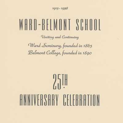 25th Anniversary Celebration Program, 1938