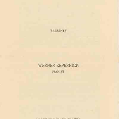 Ward-Belmont Presents Werner Zepernick Program, 1950