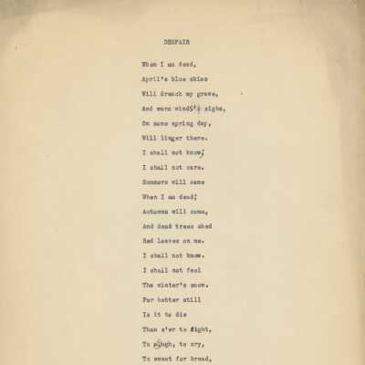 Louise Douglas Poetry, 1934