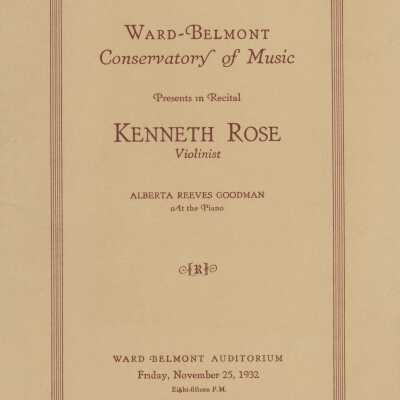 W-B Violin Recital Program, 1932