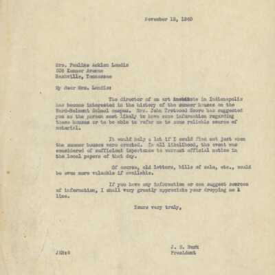 J. E. Burk Letter, 1940