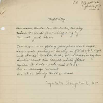 Lyrabeth Fitzpatrick Poetry, 1934