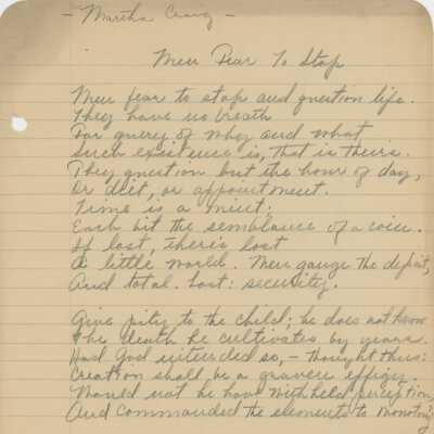 Martha Craig Essay