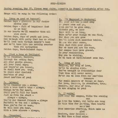 W-B Step-Singing Songs