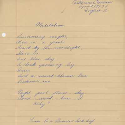 Catherine Crossan Poetry, 1935