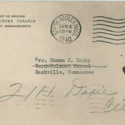 Susan Souby Letter, 1940